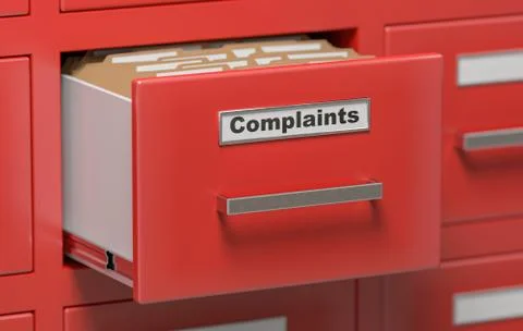 Complaints files and documents in cabinet in office. 3D rendered illustration. イラスト素材