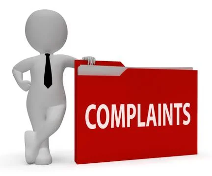 Complaints Folder Shows Frustrated Administration And Criticism 3d Rendering Stockillustratie