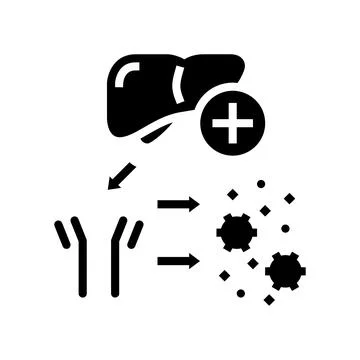 Complement system glyph icon vector illustration 스톡 일러스트