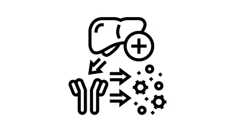 Complement system line icon animation Stock Footage 224348320