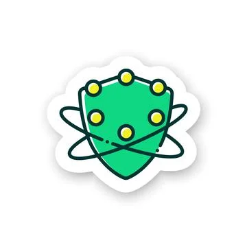 Complement system sticker icon Stock Illustration