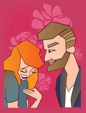 Complement vector illustration women men flirt Stock Illustration
