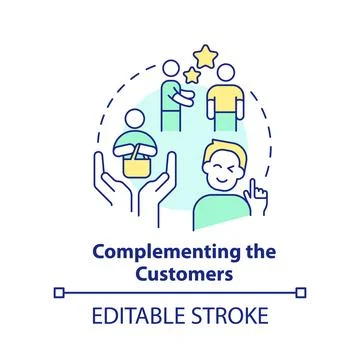 Complementing customers concept icon Illustrazione stock