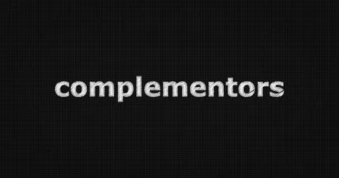 COMPLEMENTORS text on board Illustrazione stock