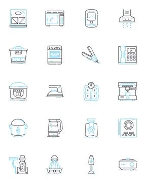Complements linear icons set. Enhance, Support, Complete, Supplement, Improve Illustration