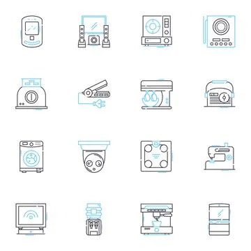 Complements linear icons set. Enhance, Support, Complete, Supplement, Improve Illustration