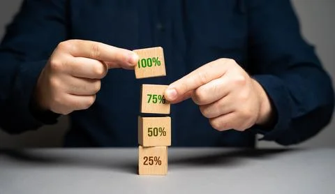 Complete 100 percent of the work. Evaluation of the quality of services and s Stock Photos