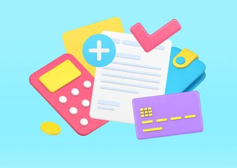 Complete agreement paper document of credit mortgage banking payment checki.. Stock Illustration