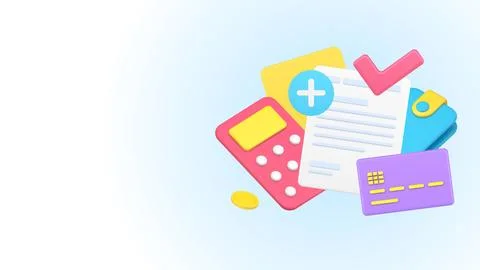Complete agreement paper document of credit mortgage banking payment checki.. Stock Illustration