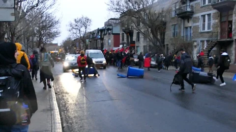 Complete anarchy street Stock Footage 114763151