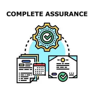 Complete assurance concept for quality management process Illustrazione stock