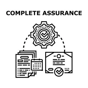 Complete assurance concept for quality management process Illustrazione stock