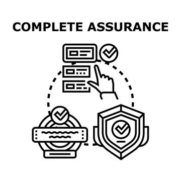 Complete assurance concept with security shield and checklist Stock Illustration