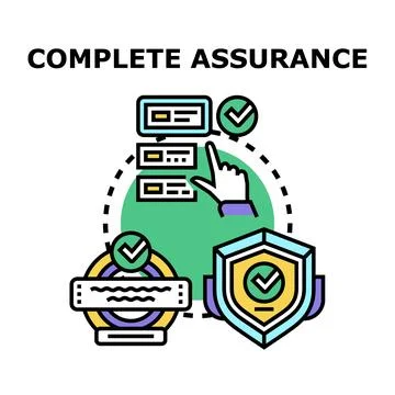 Complete assurance concept with security shield and checklist Stock Illustration