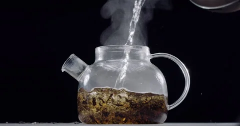 Complete black tea brewing process, slow motion 150 fps Stock Footage 160124856