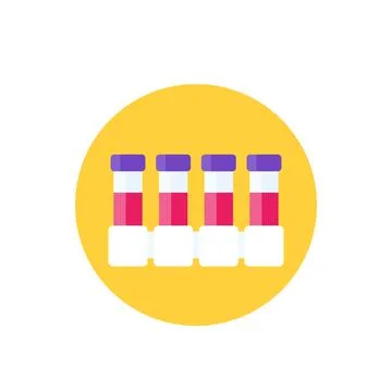 Complete blood count, test lab tubes vector icon Illustrazione stock