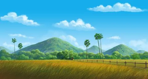 Complete cornfield for reap Stock Illustration