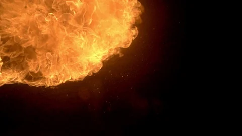 From complete darkness to escape the huge bright clouds of fire, and fill all Stock Footage 103458248