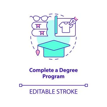Complete degree program concept icon 스톡 일러스트