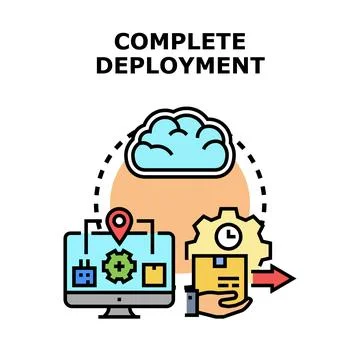 Complete deployment processing using cloud computing technology Stock Illustration