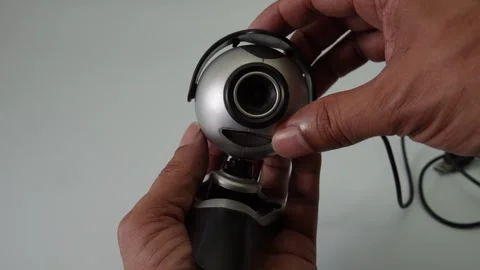 Complete disassembly of a USB webcam revealing its components Stock Footage 331036909