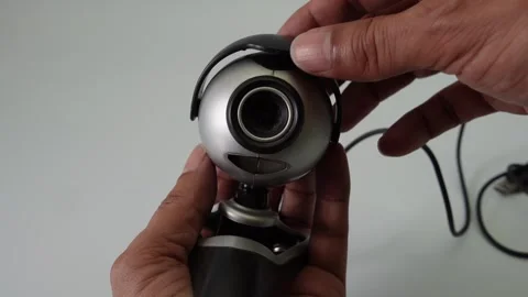 Complete disassembly of a USB webcam revealing its components Stock Footage 331036912