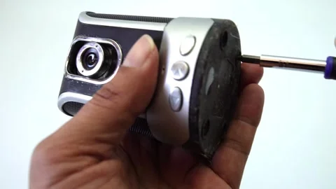 Complete disassembly of a USB webcam revealing its components Stock Footage 331036979
