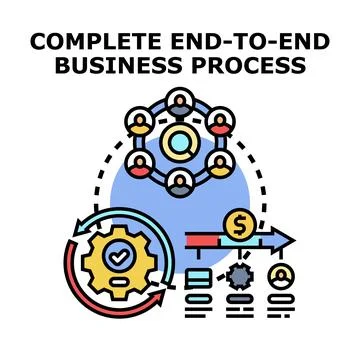 Complete end to end business process management and workflow 스톡 일러스트