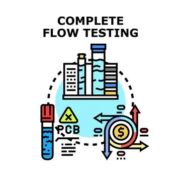 Complete flow testing concept vector illustration イラスト素材