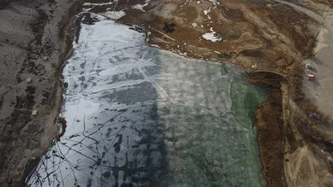 Complete Frozen Blind Lake Between the Mountains Stock Photos