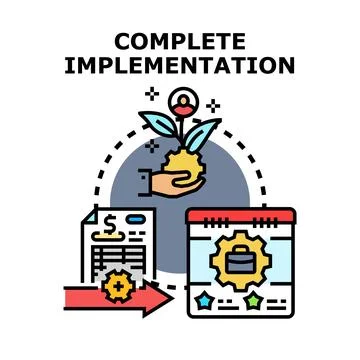 Complete implementation development and business growth strategy Illustrazione stock