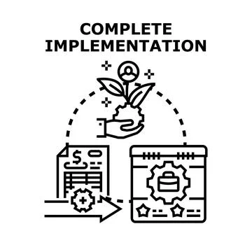 Complete implementation development and business growth strategy Stock Illustration