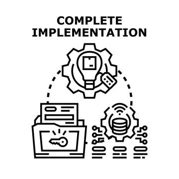 Complete implementation evolving technology development process Stock Illustration