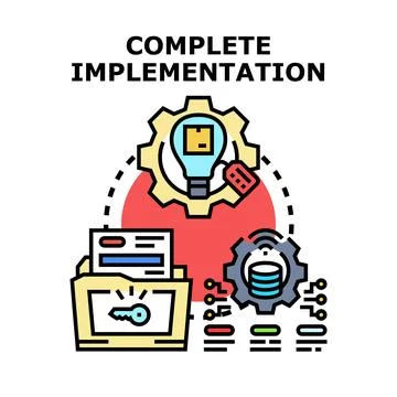 Complete implementation evolving technology development process Stock Illustration