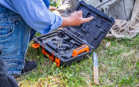 Complete installer tools in a convenient case Foto stock