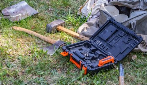 Complete installer tools in a convenient case Stock Photos