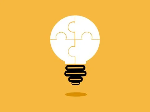 Complete light bulb jigsaw puzzle , light bulb  icon Illustrazione stock