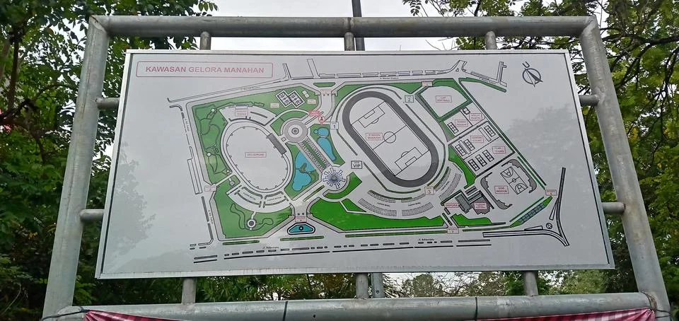 Complete Map of The Manahan Stadium Stock Photos