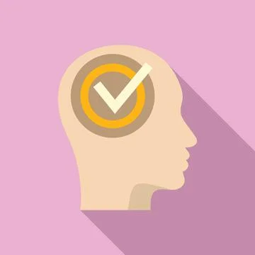 Complete mind work icon flat vector. Trust quality Stock Illustration