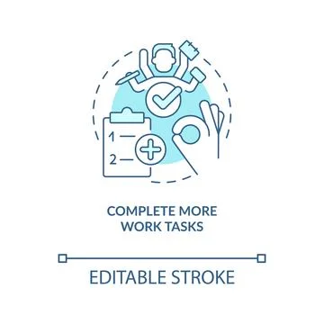 Complete more work tasks turquoise concept icon Illustrazione stock