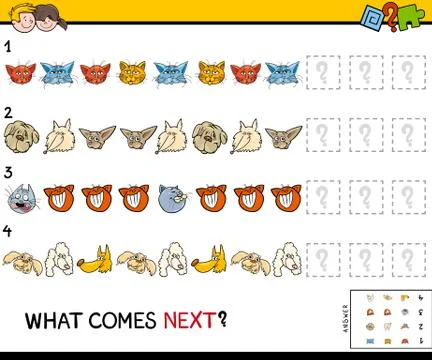 Complete the pattern with cats and dogs 스톡 일러스트