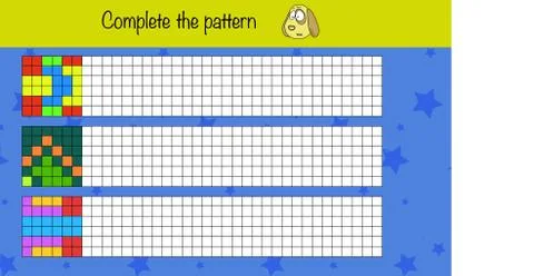 Complete the pattern. Children education game, iq test Stock Illustration