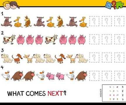 Complete the pattern educational game for children Cartoon Illustration of... Stockfoto's