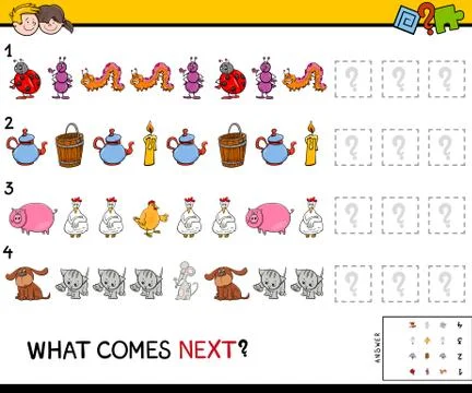 Complete the pattern educational game 스톡 일러스트