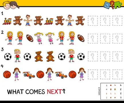 Complete the pattern educational game for kids Illustrazione stock