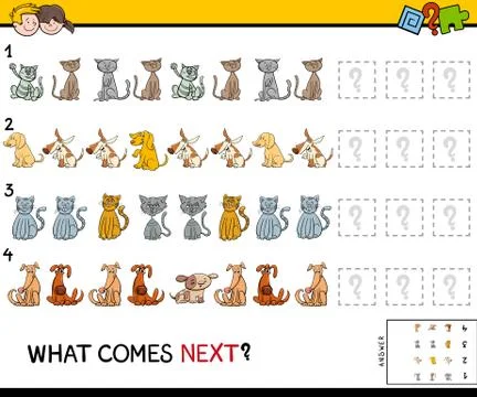 Complete the pattern with pets animals game 스톡 일러스트