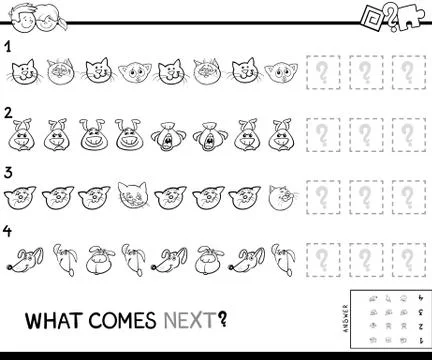 Complete pattern with pets coloring book 스톡 일러스트