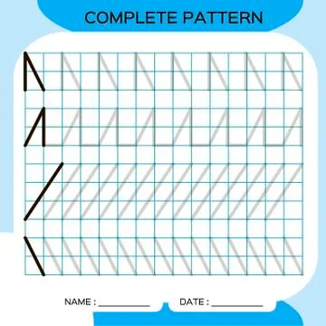 Complete pattern. Tracing Lines Activity For Early Years. Preschool worksheet Stock Illustration