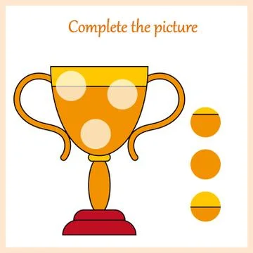 Complete the picture, puzzle task, game for preschool kids. pencil Stock Illustration
