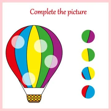 Complete the picture, puzzle task, game for preschool kids. pencil Stock Illustration
